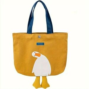 NEW! Adorable Little Duck Duck Goose Yellow Tote Bag w/ Dangling Feet